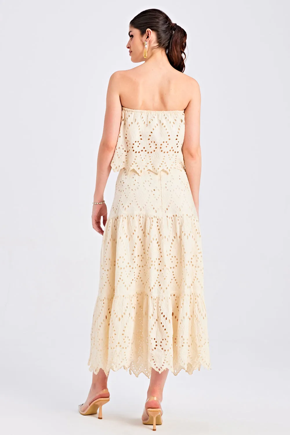 Ivory Off-Shoulder Skirt Set