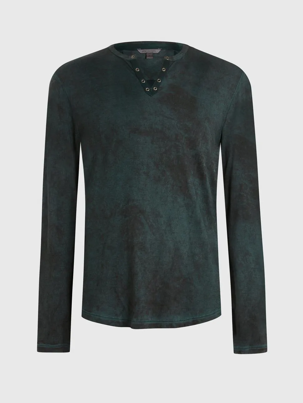 John Varvatos ASH Grommet Henley - Dark Moss