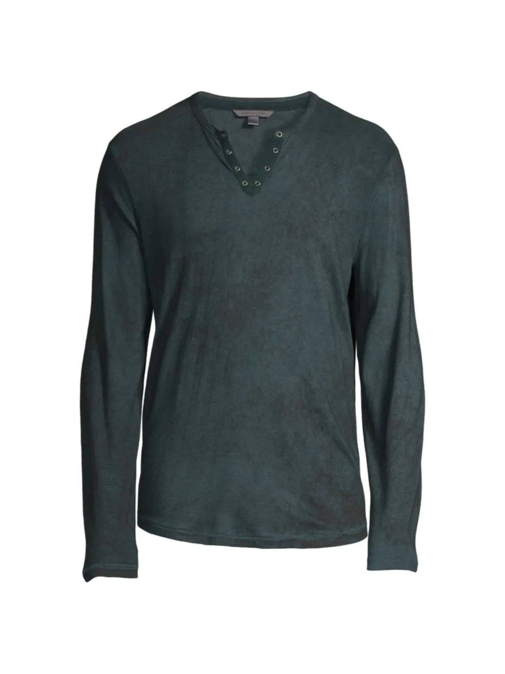 John Varvatos ASH Grommet Henley - Dark Moss