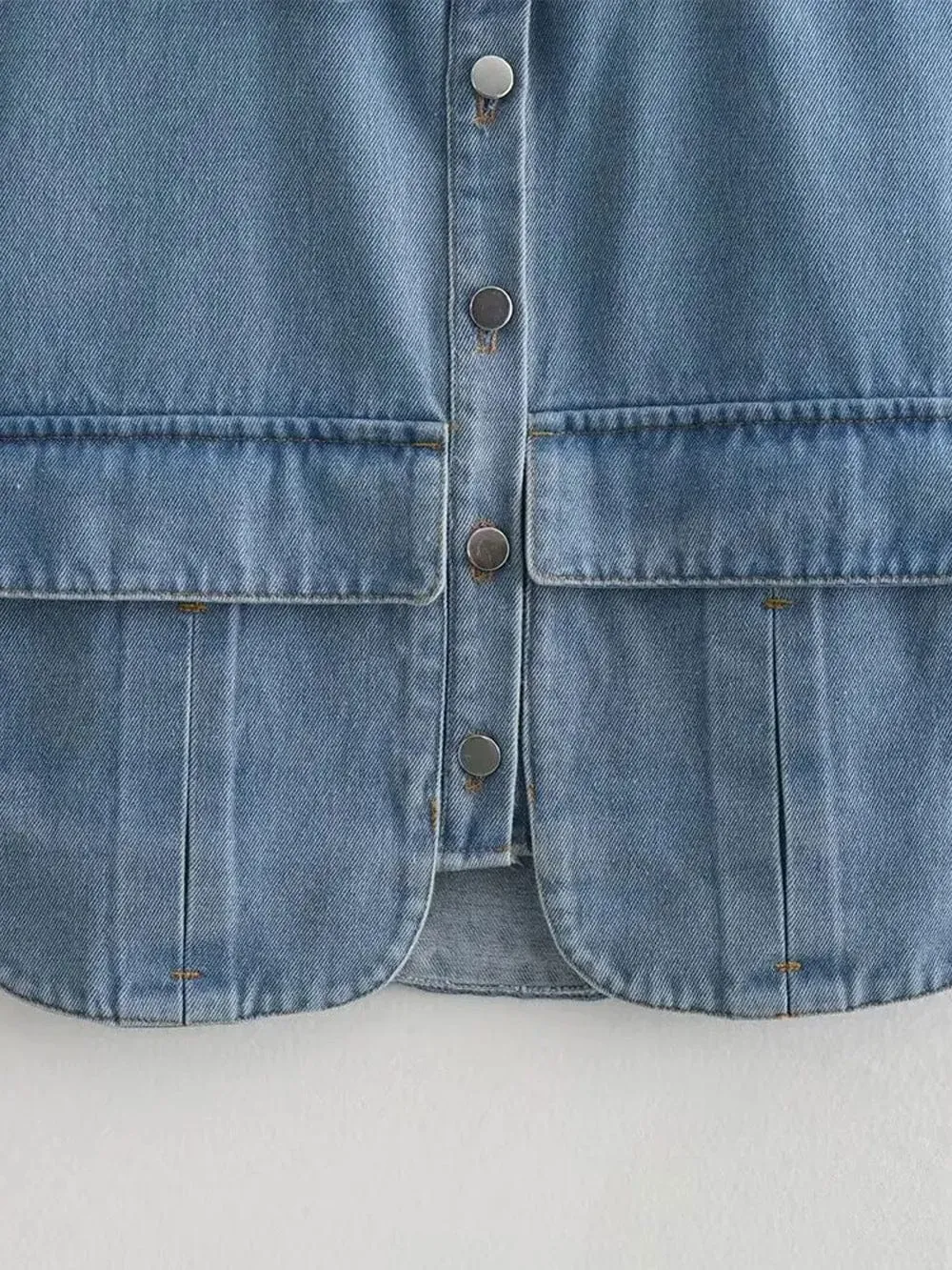 Kiara Cropped Denim Mini Shirt