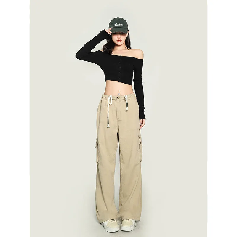 Kiara Solid Color One-shoulder Long-sleeved Off the Shoulder Slim Cropped Top