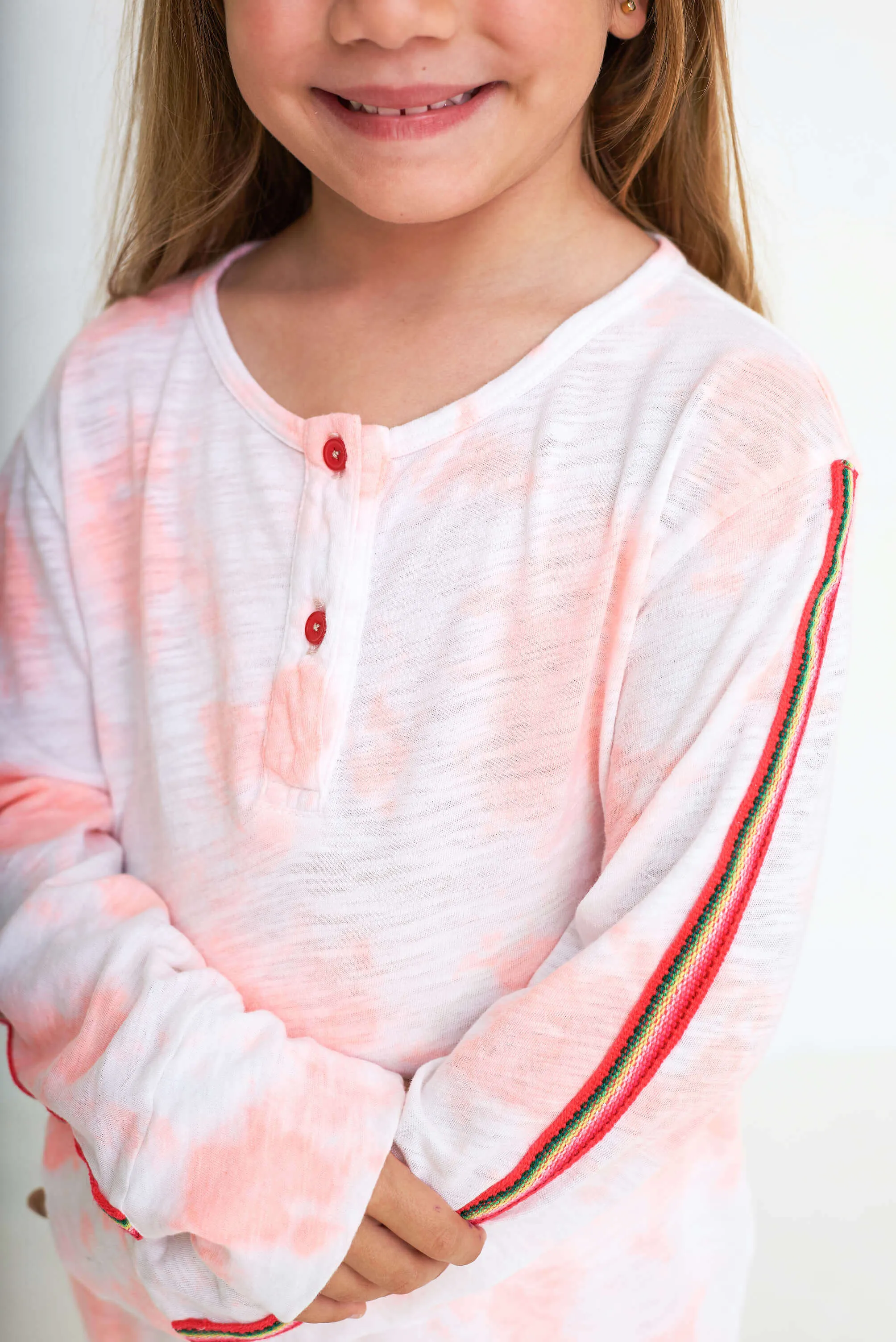 Kids Tie Dye Henley Top