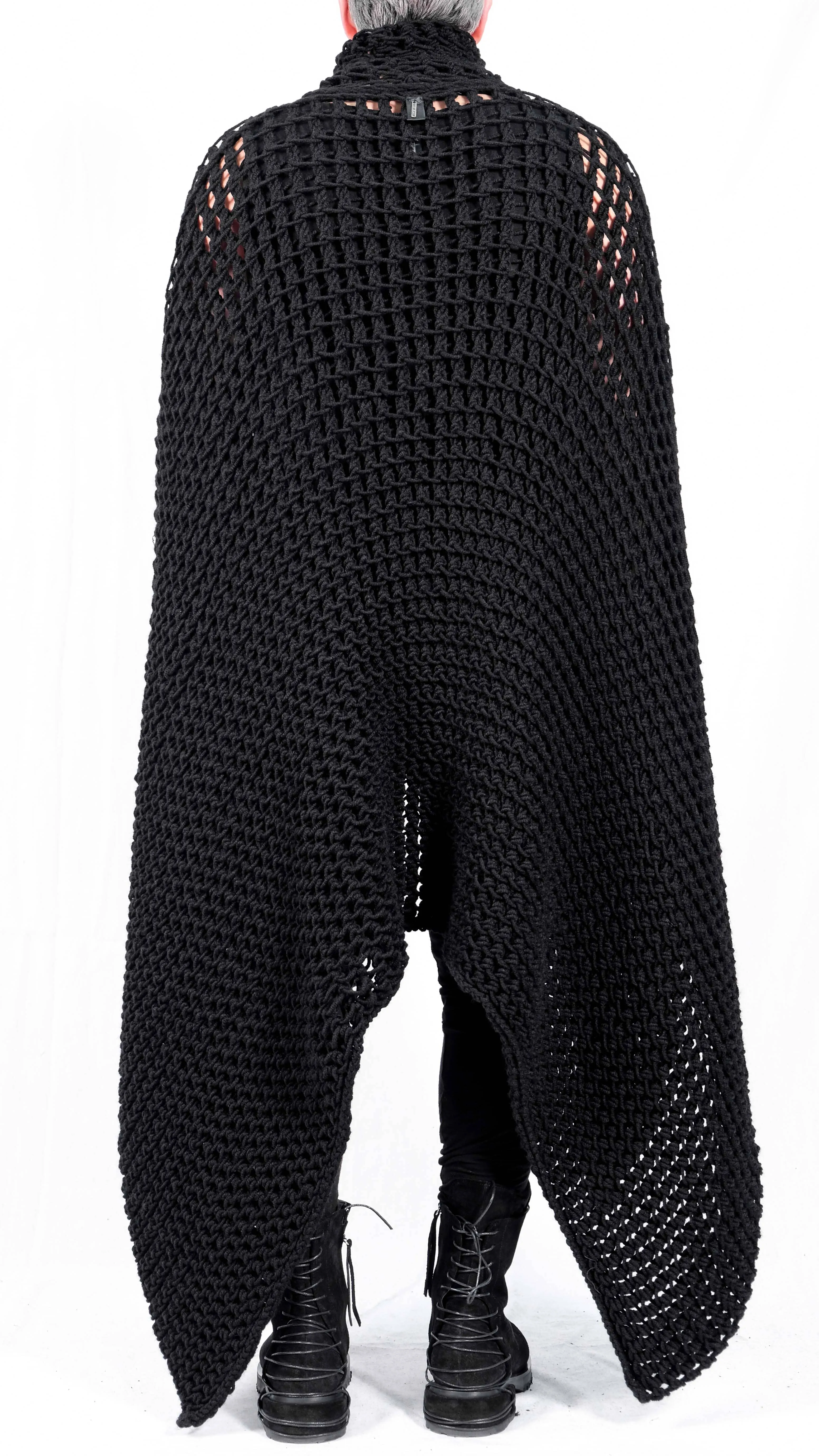 Knitted Semi-Transparent Poncho