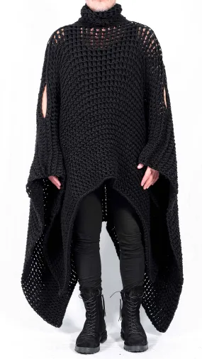 Knitted Semi-Transparent Poncho
