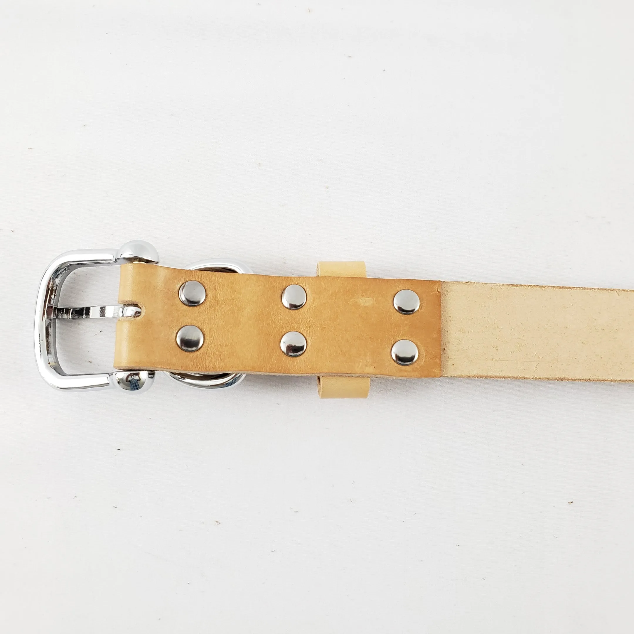 Leather Dog Collar Plane Dark Tan - Medium