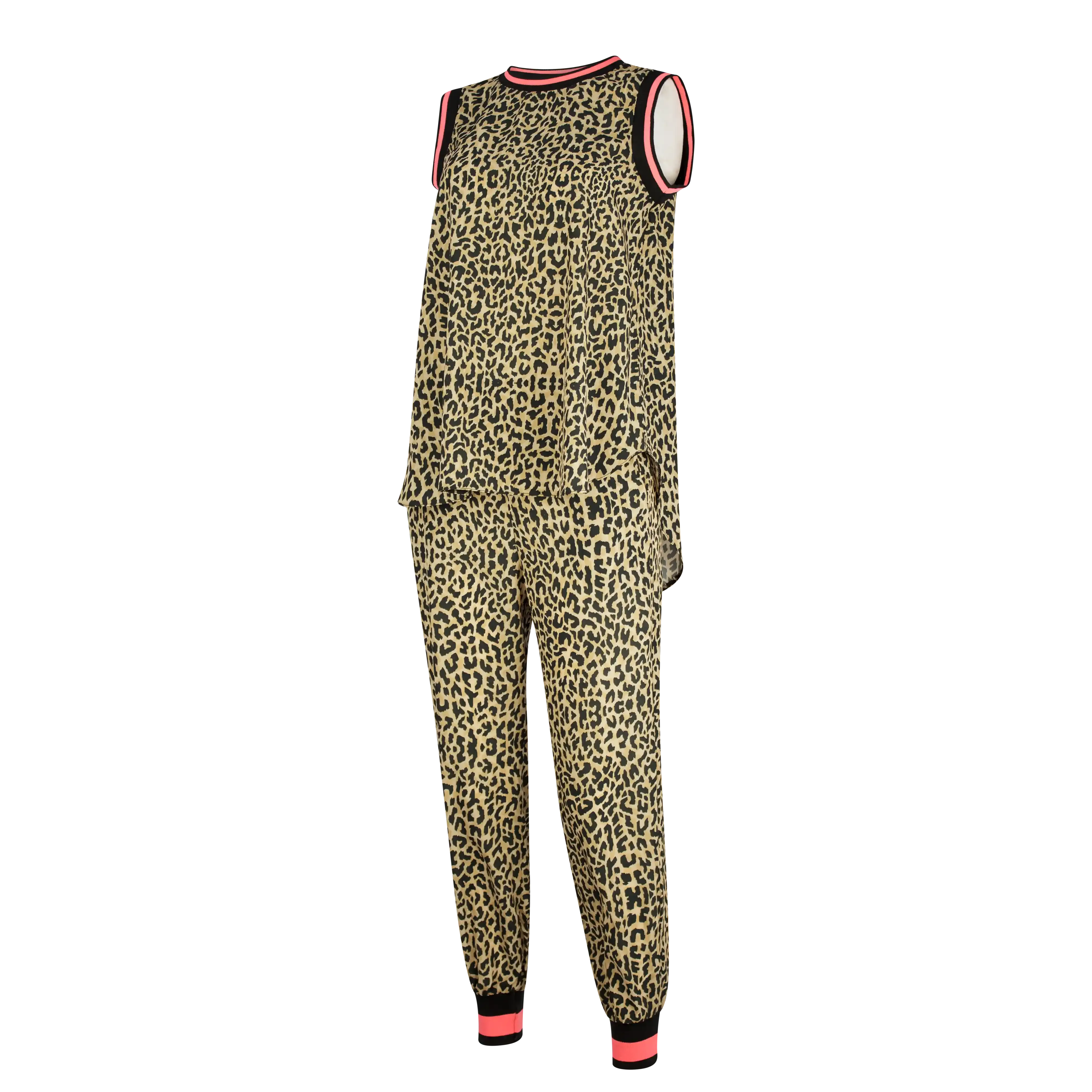 LEEZY Leopard Neon Pink Blk Stripe
