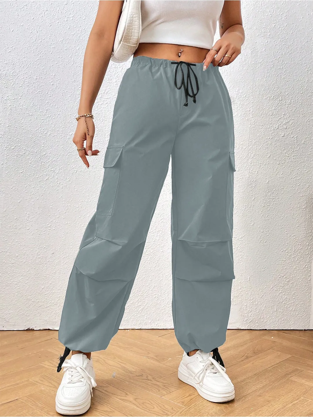 Light Blue HighRise Drawstring Joggers