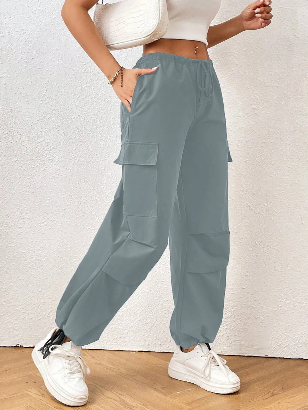 Light Blue HighRise Drawstring Joggers