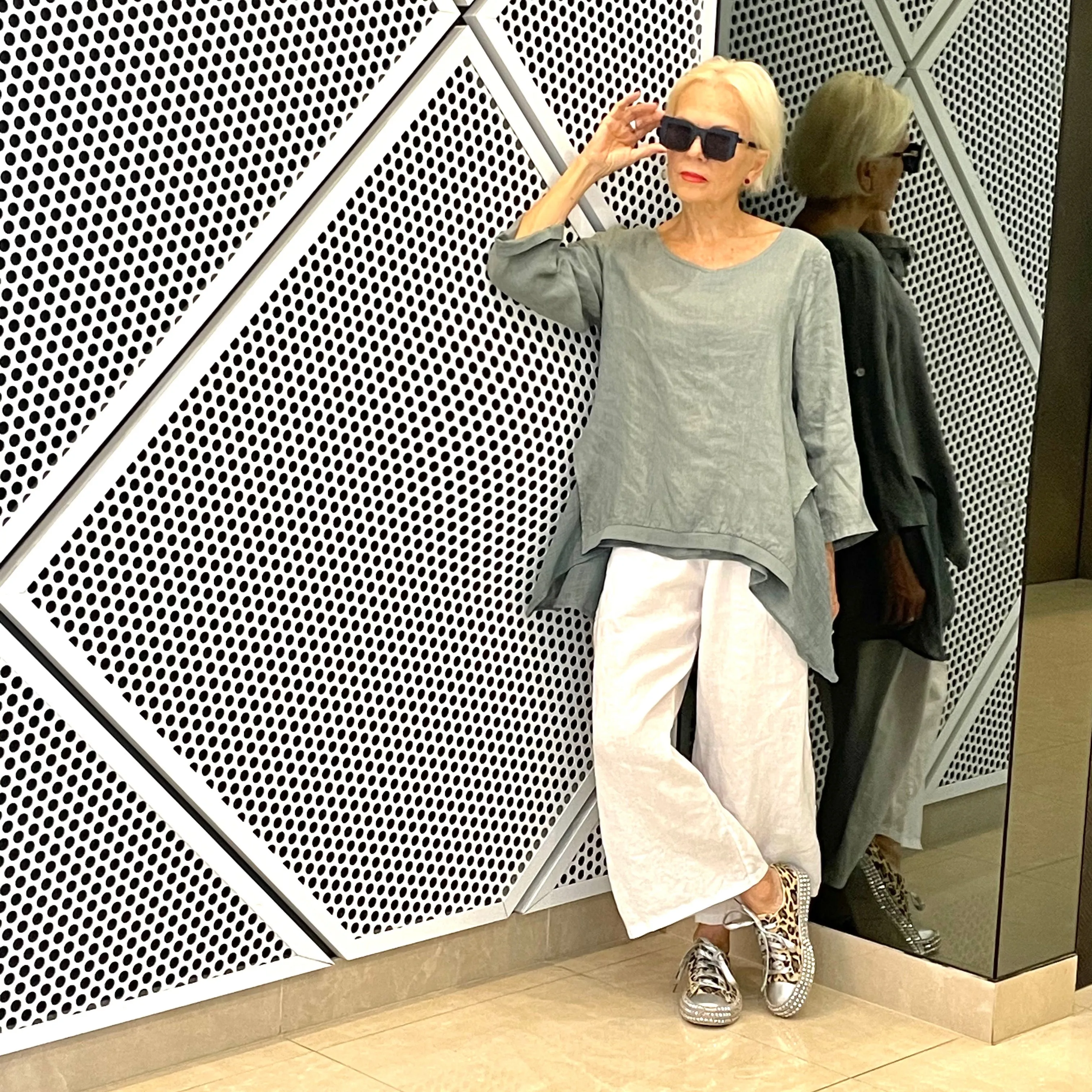 Linen Layered Top with Muslin