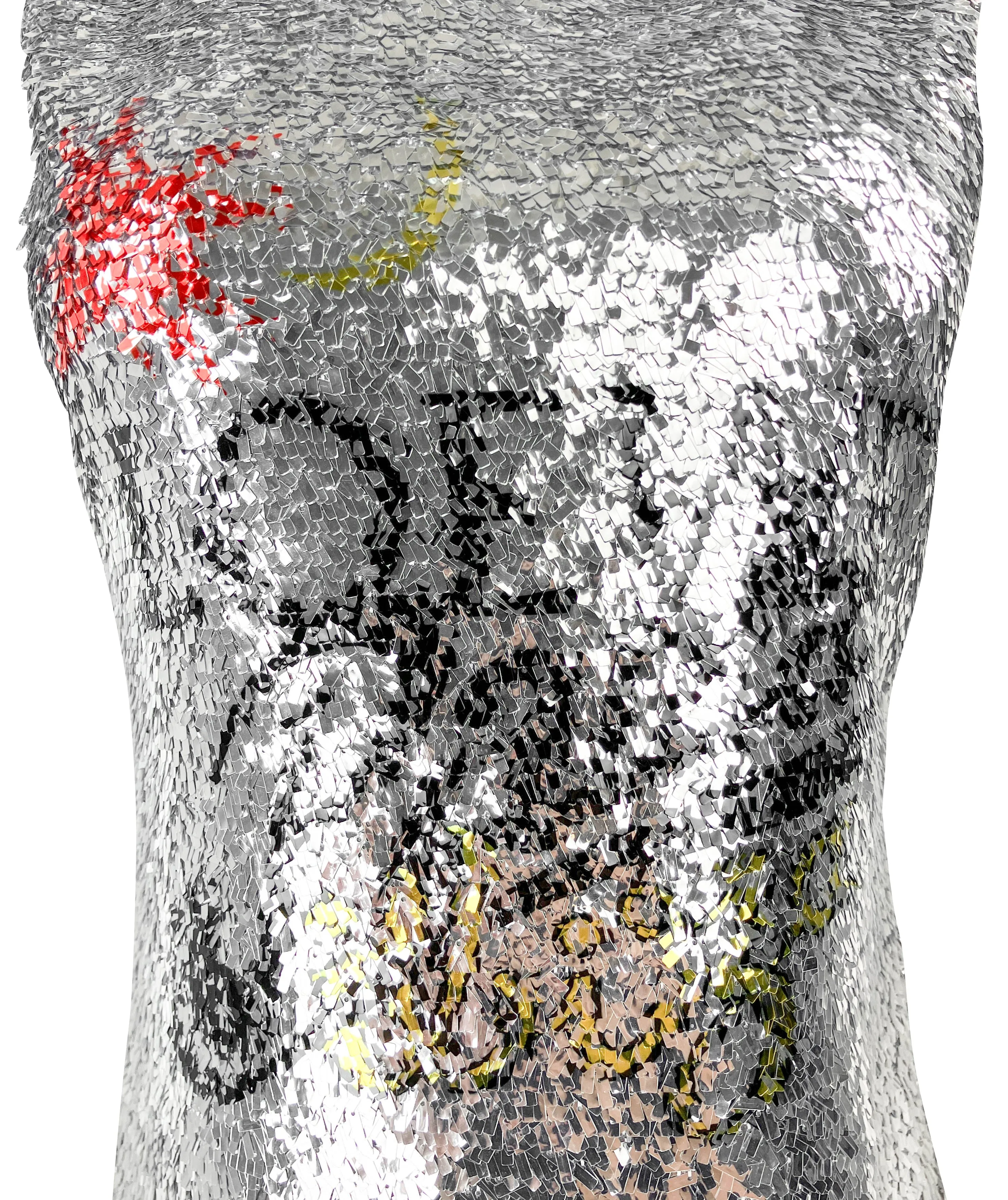 LOEWE Paula's Ibiza Logo Sequined Tank Top in Silver