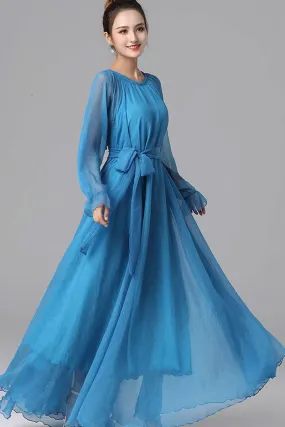Loose fitting maxi summer chiffon dress 4461