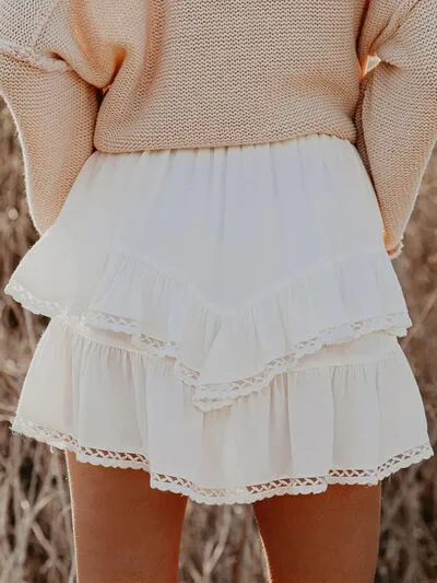 Lovelet Lace Detail Layered Skirt