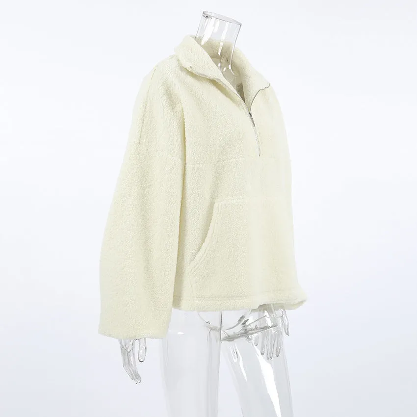 Luna Sherpa Quarter-Zip Teddy Pullover
