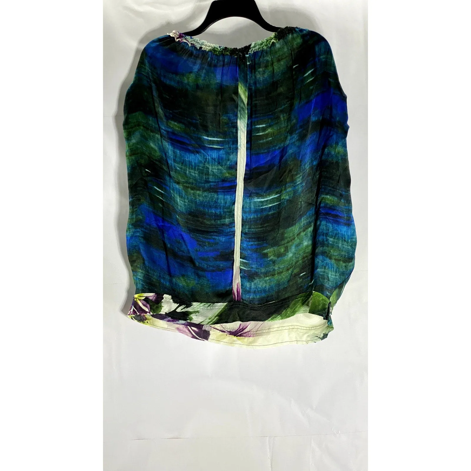 MANILA GRACE Women's Multicolor Floral Print Ruched Sleeveless Top SZ 46(US 12)
