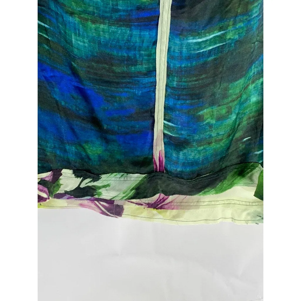MANILA GRACE Women's Multicolor Floral Print Ruched Sleeveless Top SZ 46(US 12)