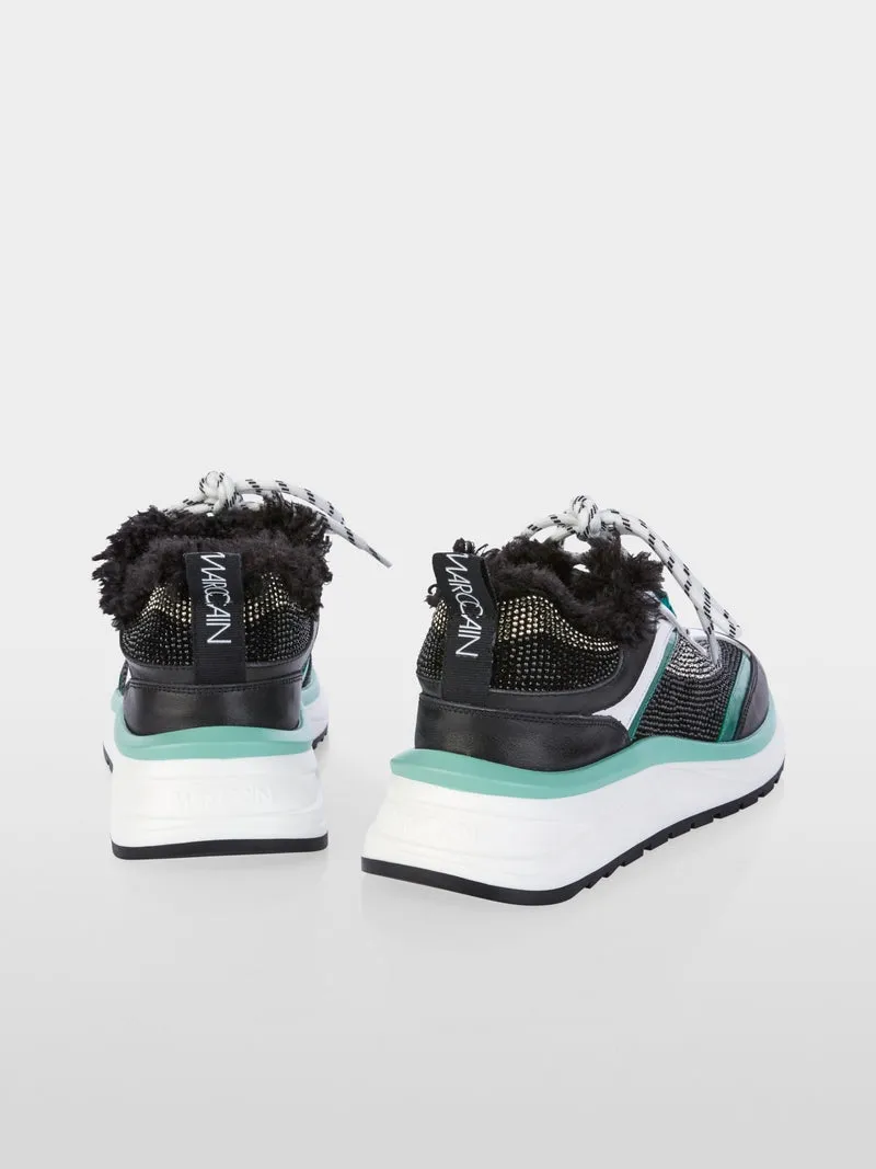 Marc Cain Black with Teal  Sneakers in Fine Material Combination
