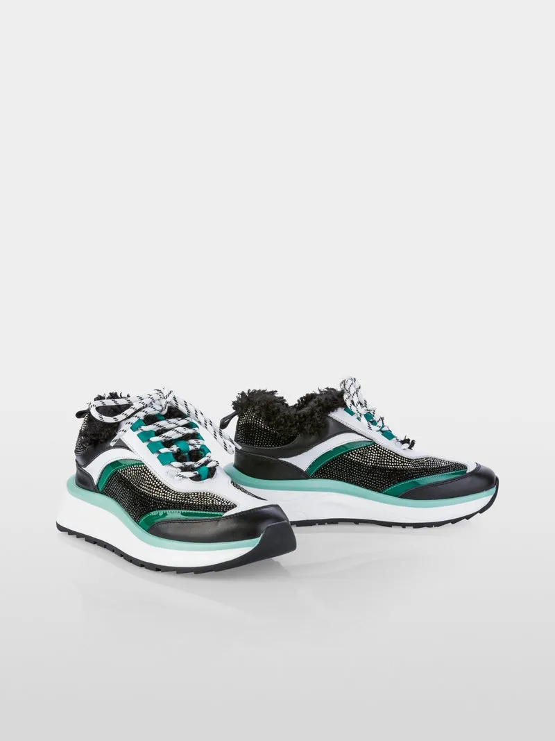 Marc Cain Black with Teal  Sneakers in Fine Material Combination