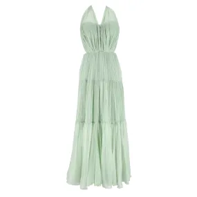 Maria Lucia Hohan Poppy Pleated Maxi Dress. Size 38FR