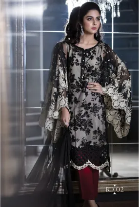 Maria.B Mbroidered Luxury Edition - Black BD602