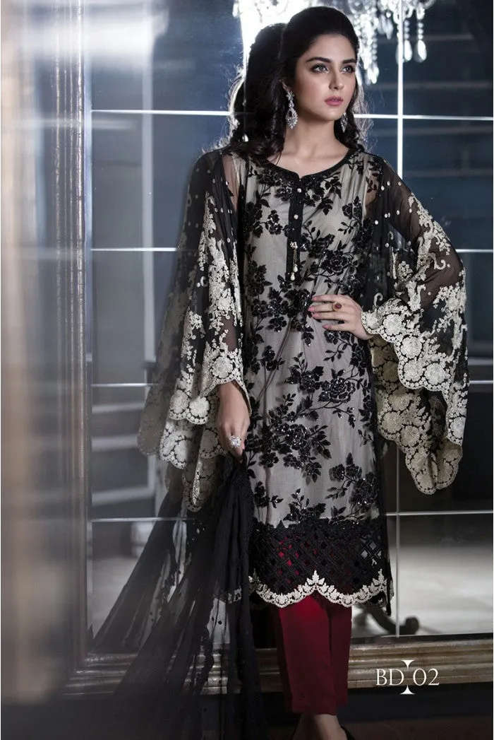 Maria.B Mbroidered Luxury Edition - Black BD602