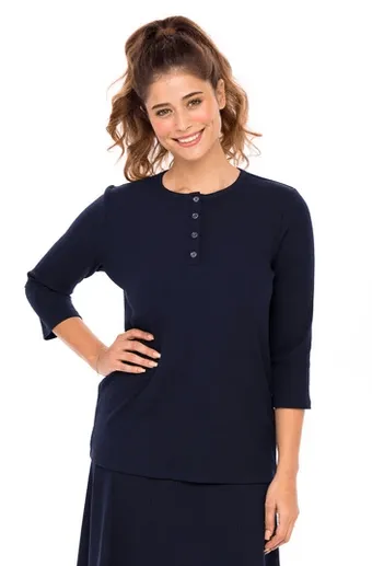Maya's Place Ribbed Henley Tee