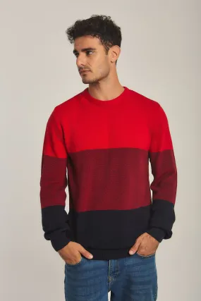 Men Pullover Navy/ Red