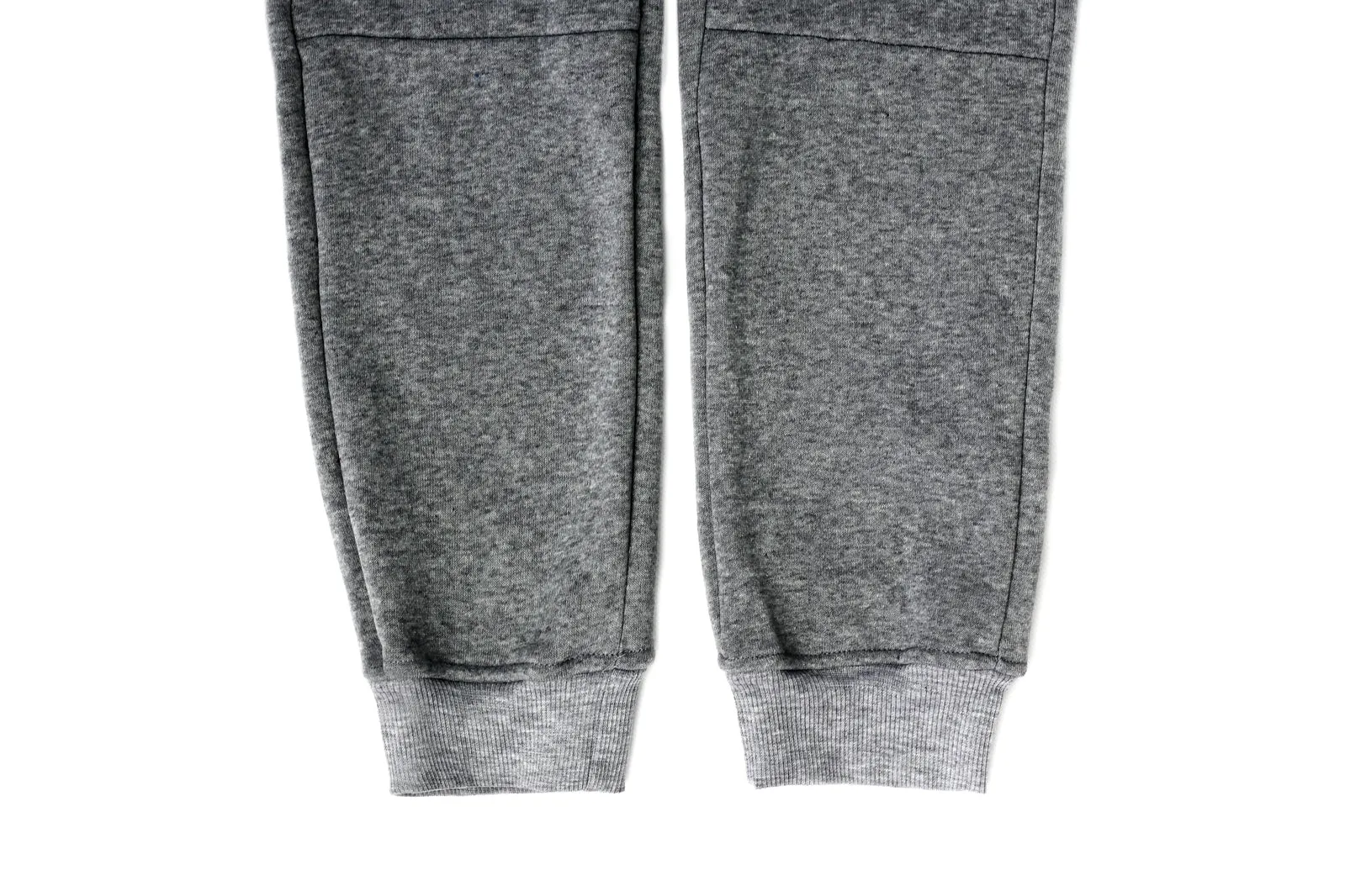 Mens Skinny Track Pants Joggers Trousers Gym Casual Sweat Cuffed Slim Trackies Fleece - Heather Grey - S