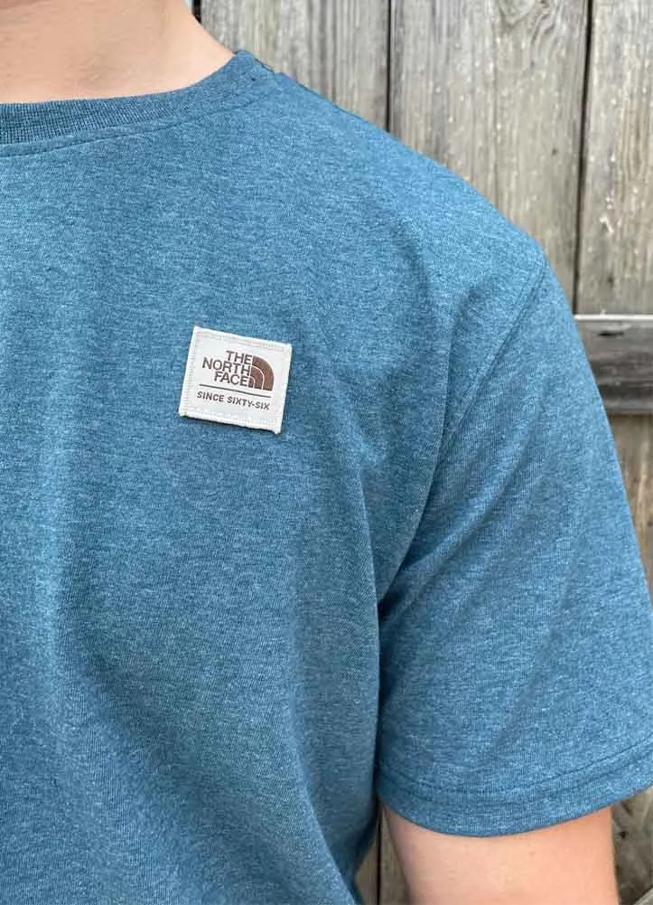 Men's SS Heritage Patch Heathered Tee in Midnight Petrol by The North Face
