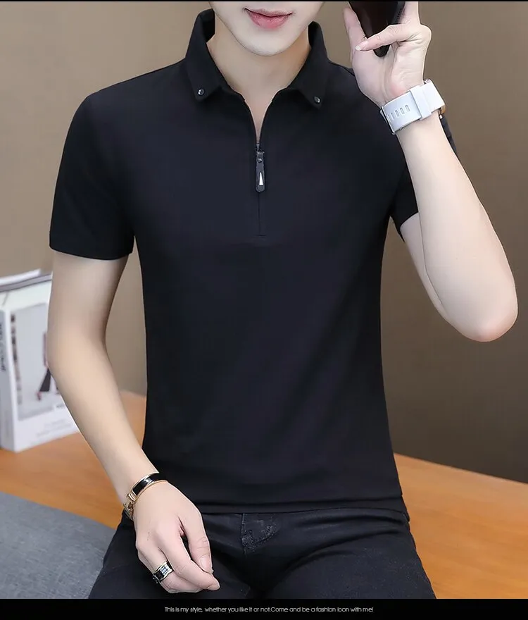 Men's zip Polo Cotton T-shirts