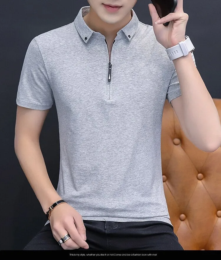 Men's zip Polo Cotton T-shirts