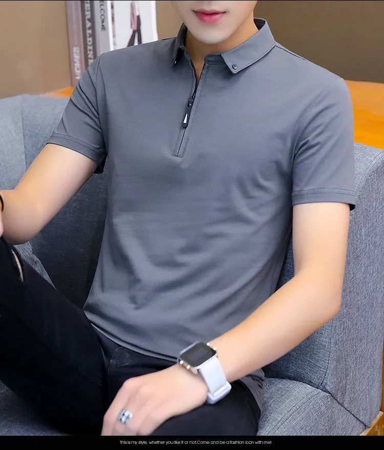 Men's zip Polo Cotton T-shirts