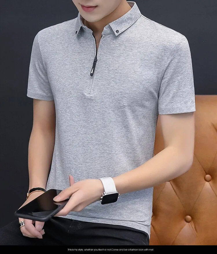 Men's zip Polo Cotton T-shirts