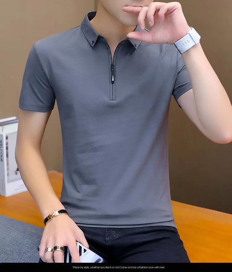 Men's zip Polo Cotton T-shirts
