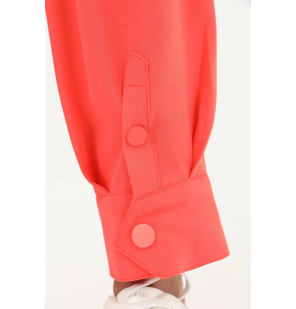 Modern Muslim Women's Pleated Casual Joggers - 18160 Coral