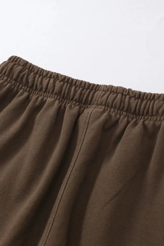 Moody Solid Color Knit Middle Washed Out Sweatpants