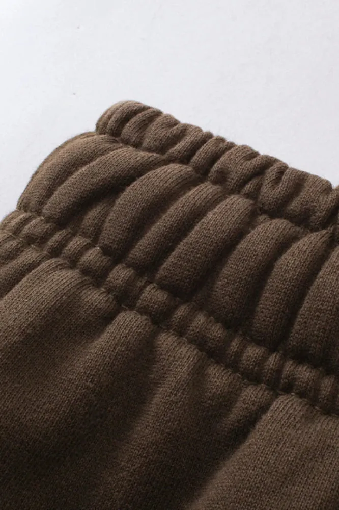 Moody Solid Color Knit Middle Washed Out Sweatpants