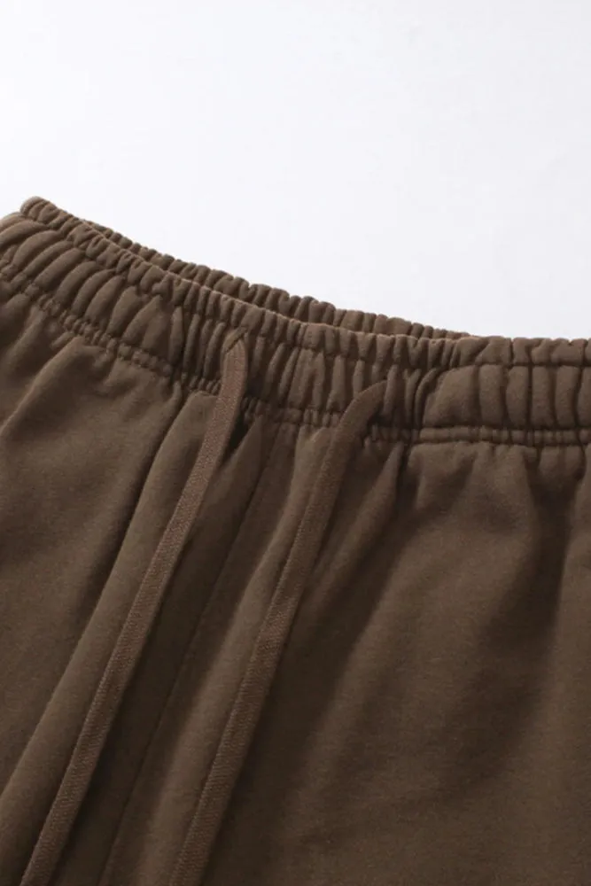 Moody Solid Color Knit Middle Washed Out Sweatpants