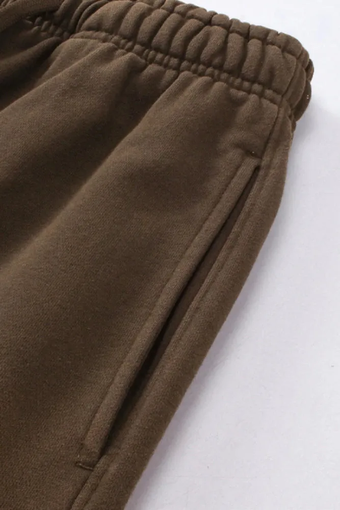 Moody Solid Color Knit Middle Washed Out Sweatpants