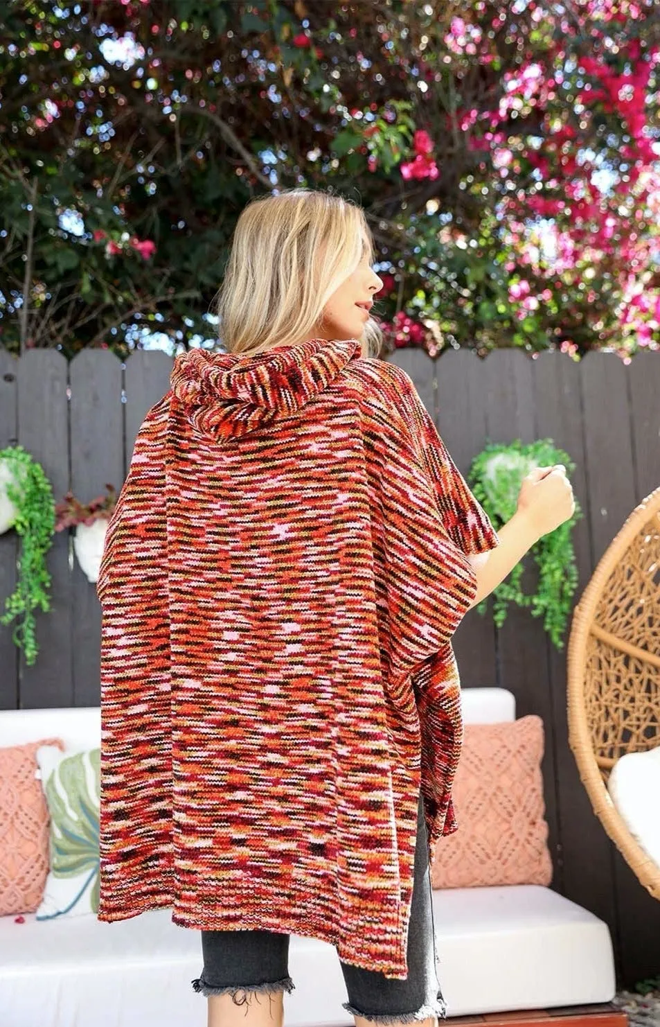 Mosaic Modernized Hooded Poncho