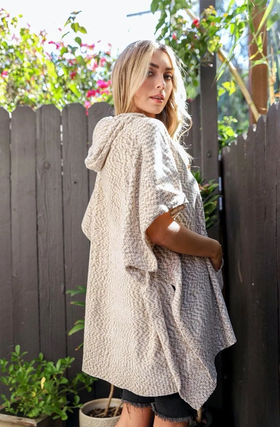 Mosaic Modernized Hooded Poncho
