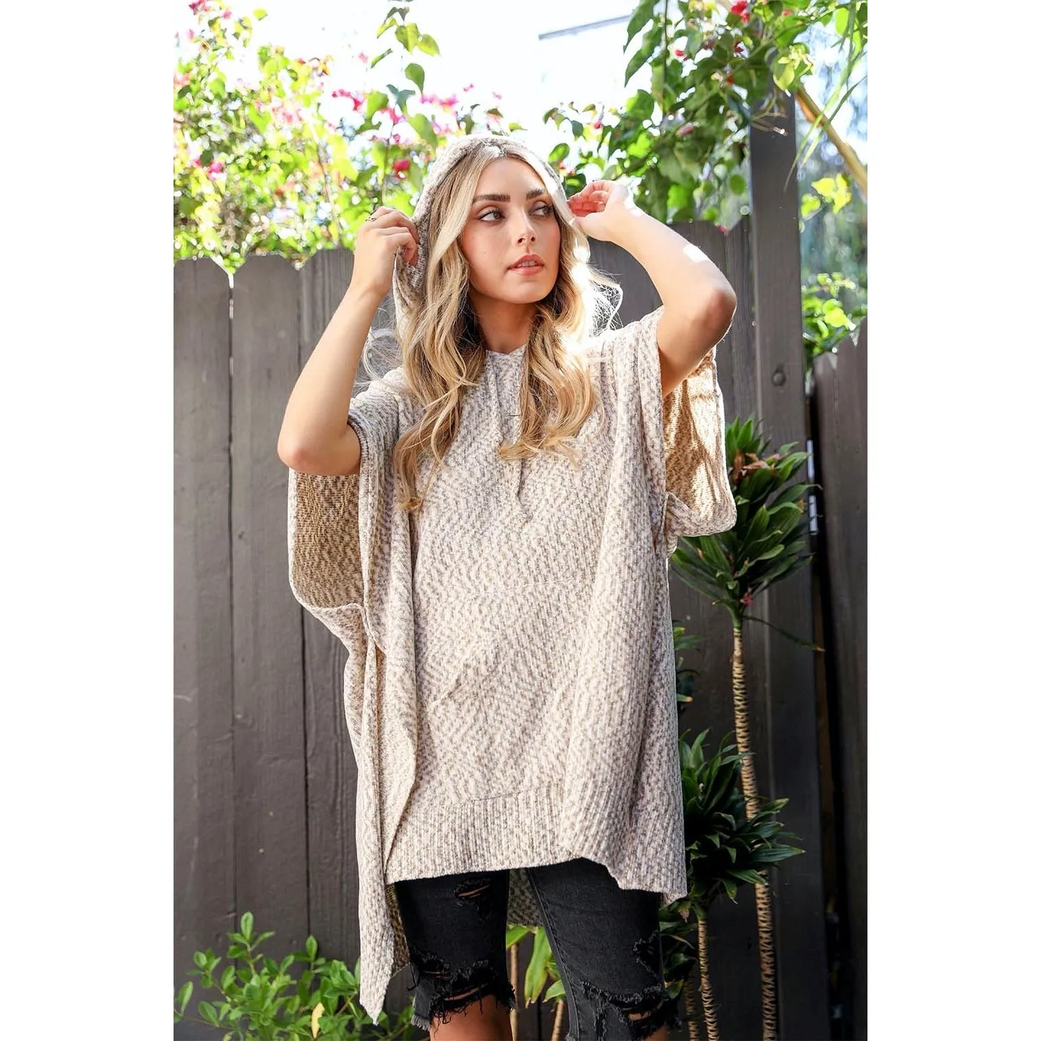 Mosaic Modernized Hooded Poncho
