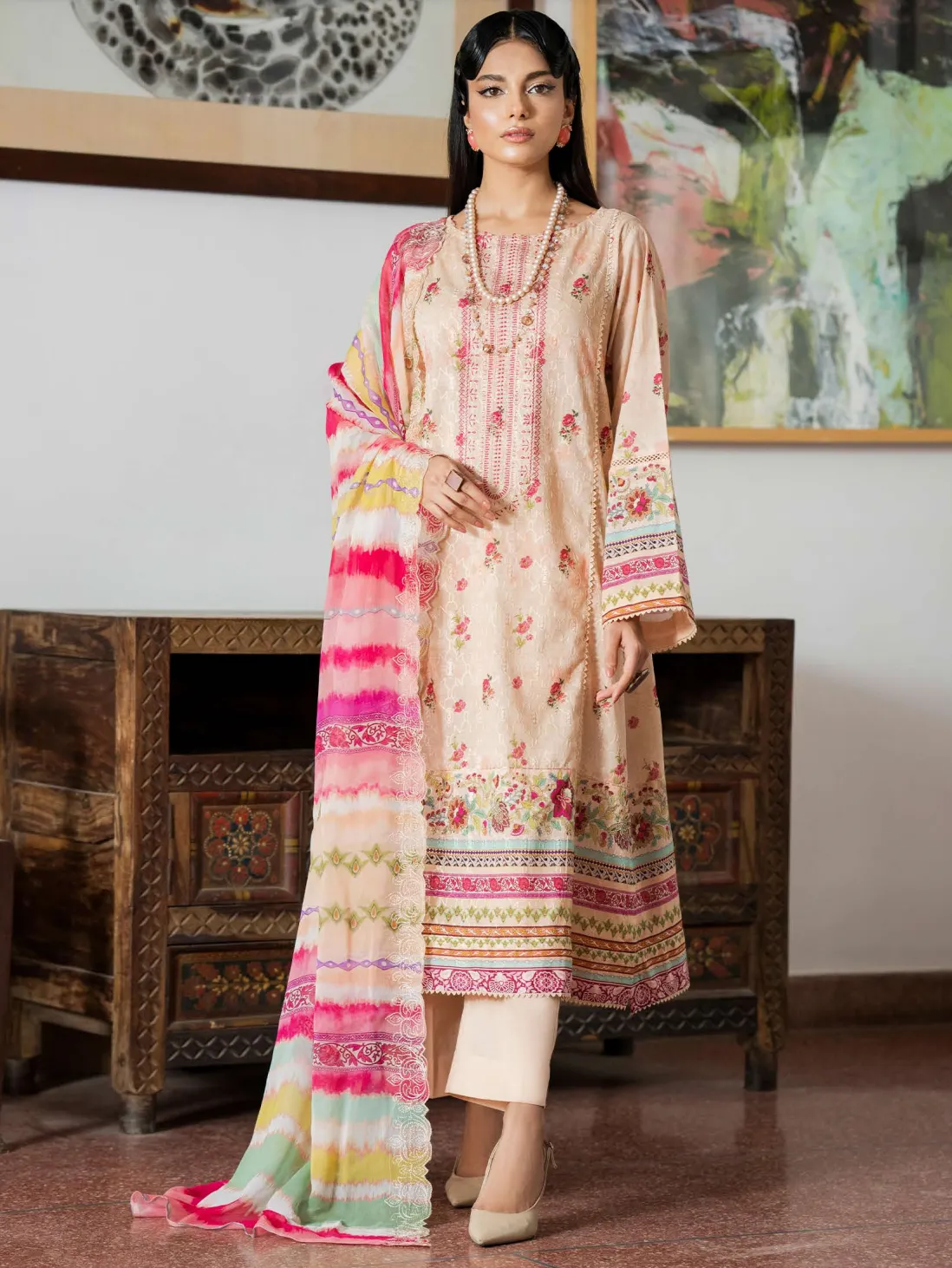 Musavvir Embroidered Lawn by GullJee – Design A2