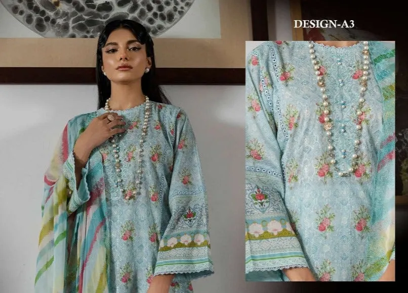 Musavvir Embroidered Lawn by GullJee – Design A3