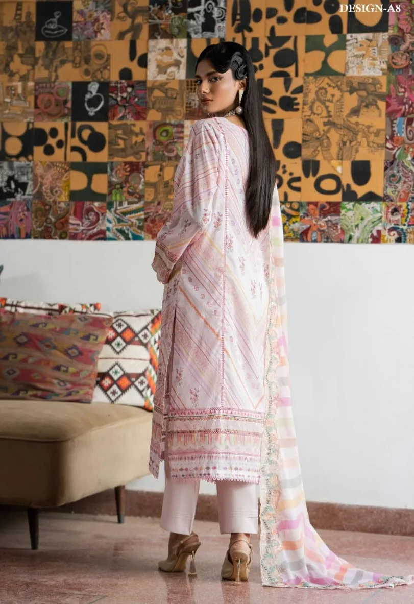 Musavvir Embroidered Lawn by GullJee – Design A8