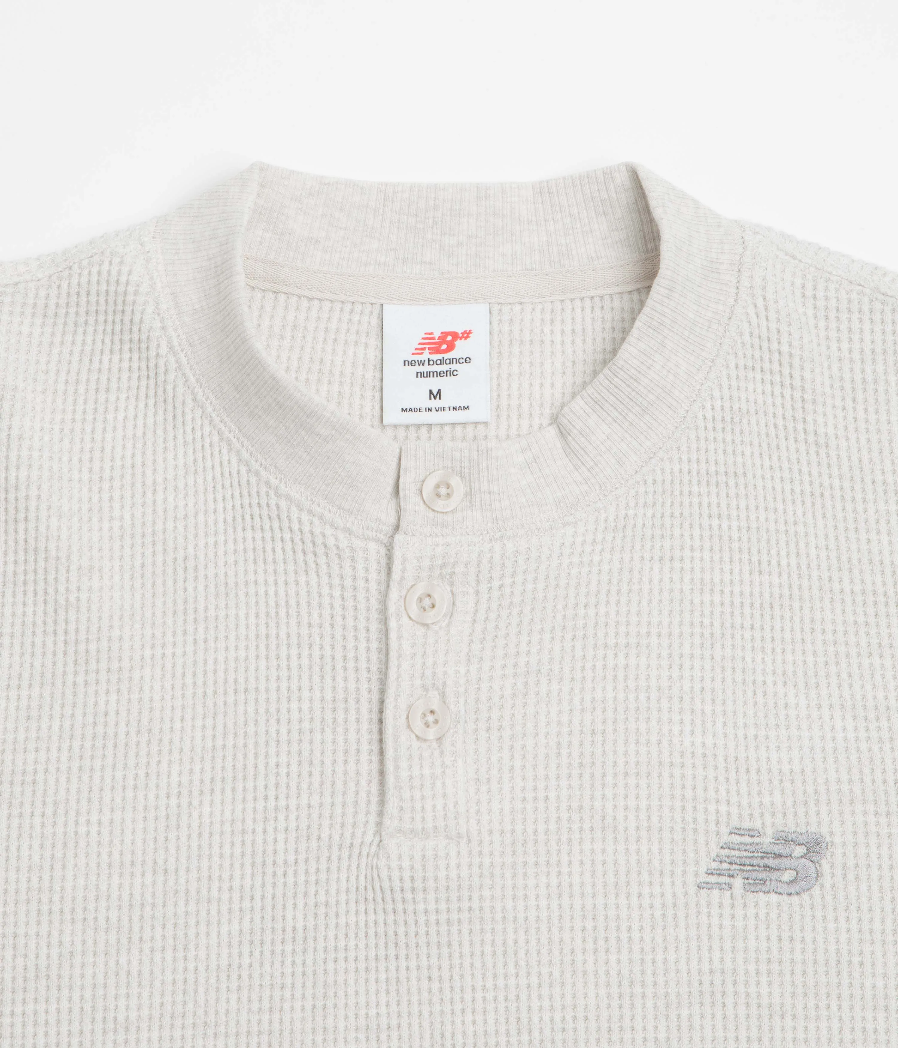New Balance Numeric Henley Long Sleeve T-Shirt - Oatmeal Heather