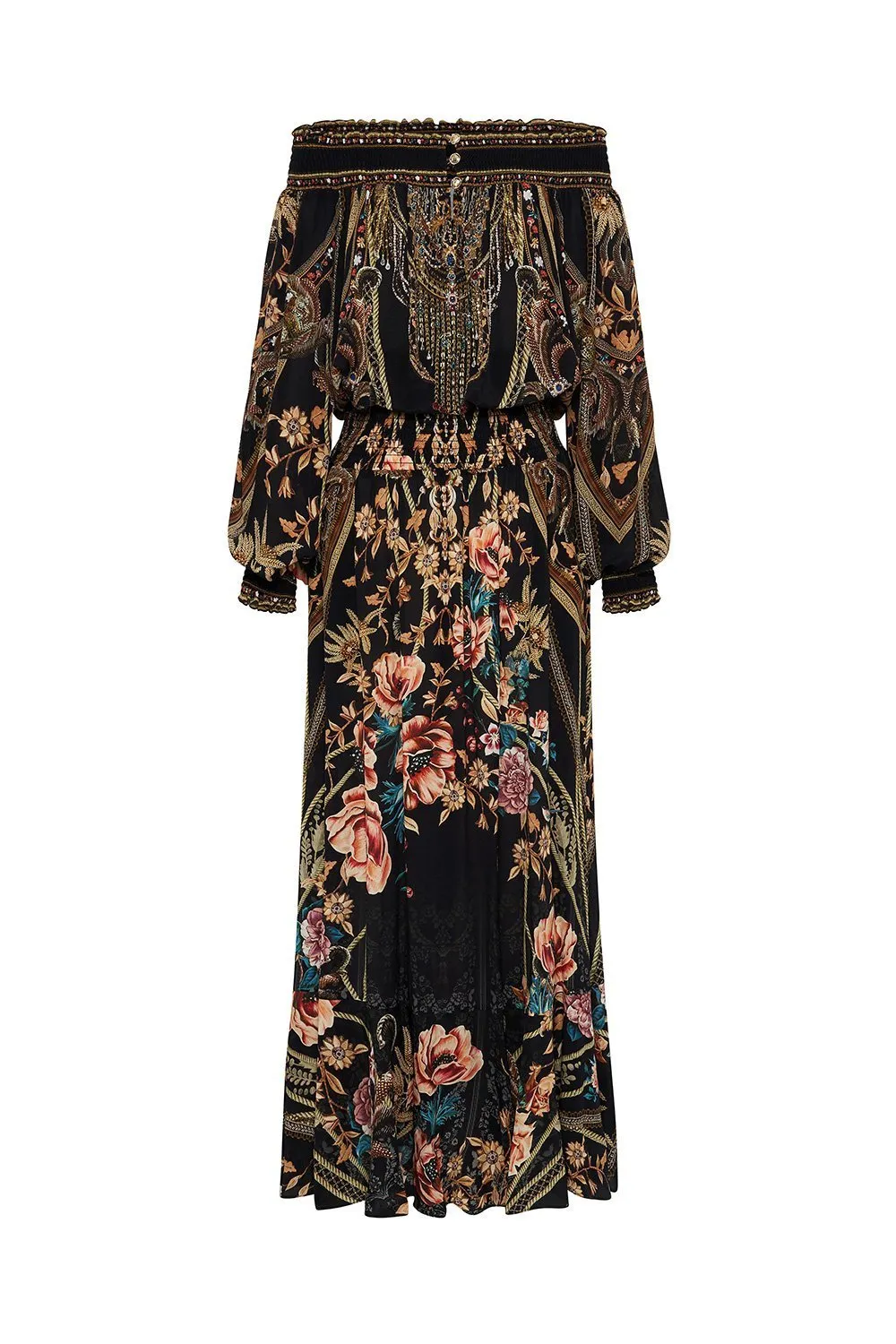 OFF SHOULDER SHIRRED DRESS BELLE OF THE BAROQUE