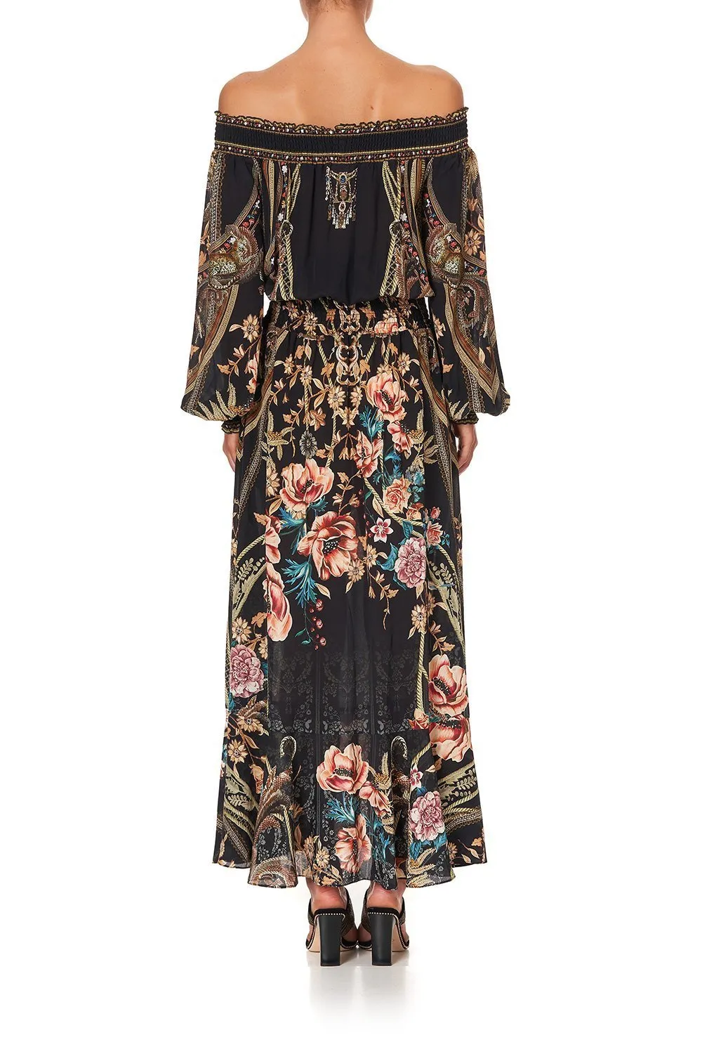 OFF SHOULDER SHIRRED DRESS BELLE OF THE BAROQUE