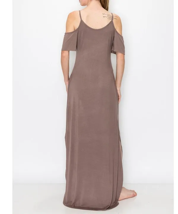 Organic Bamboo Cold Shoulder Maxi
