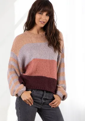 Oversized Cozy Striped Pullover Sweater