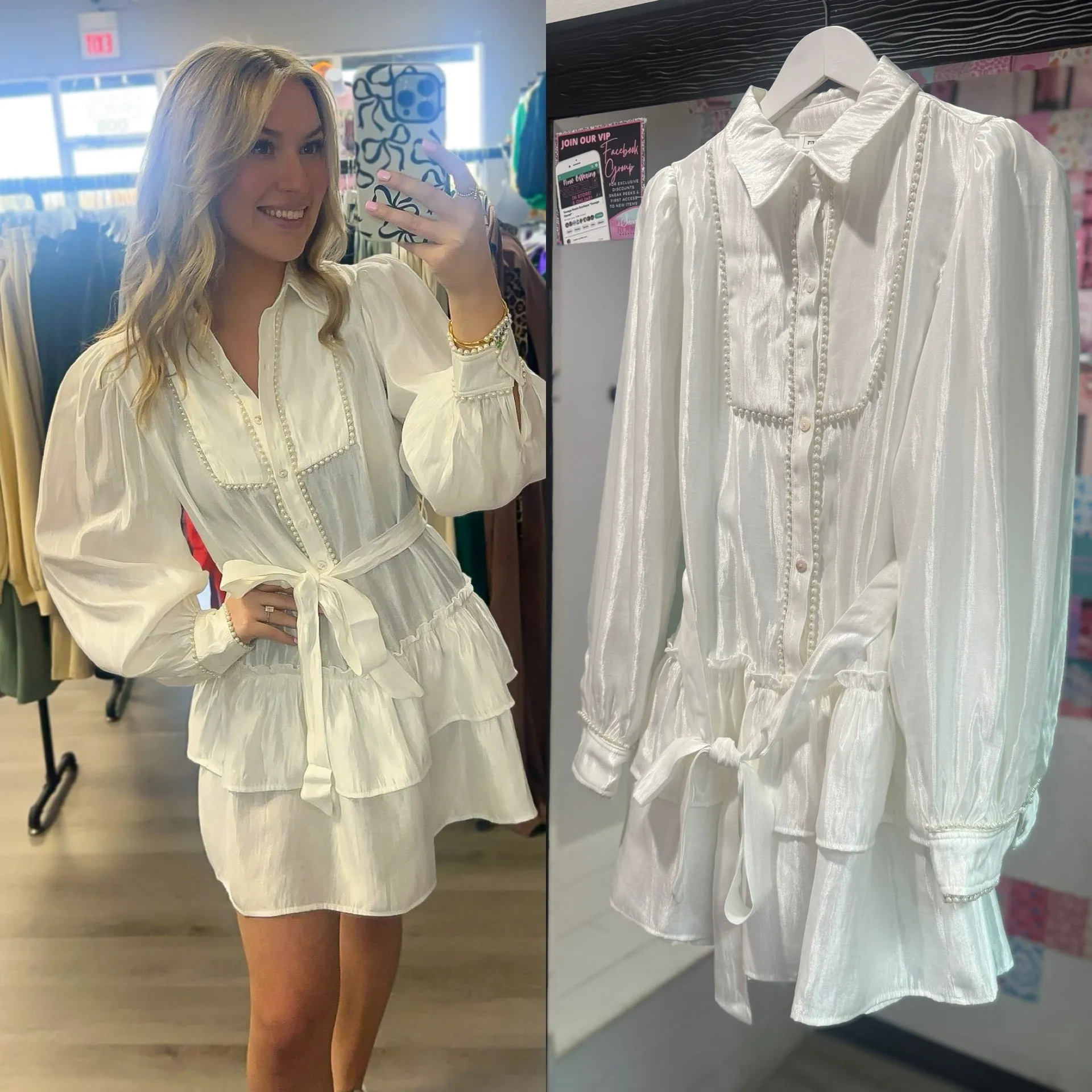 Pearl Shiny White Dress